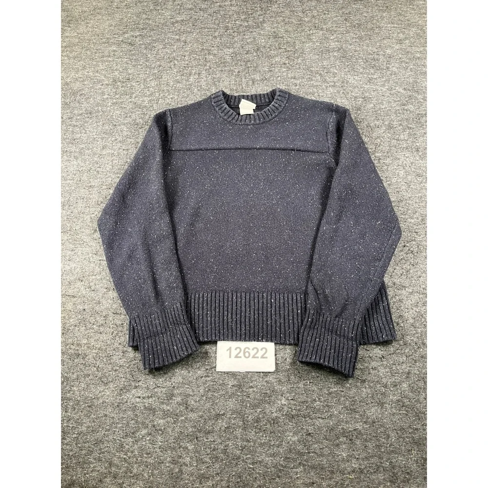 The North Face Sweater Mens Medium Navy Blue Cotton Wool Knit Crew Neck Winter